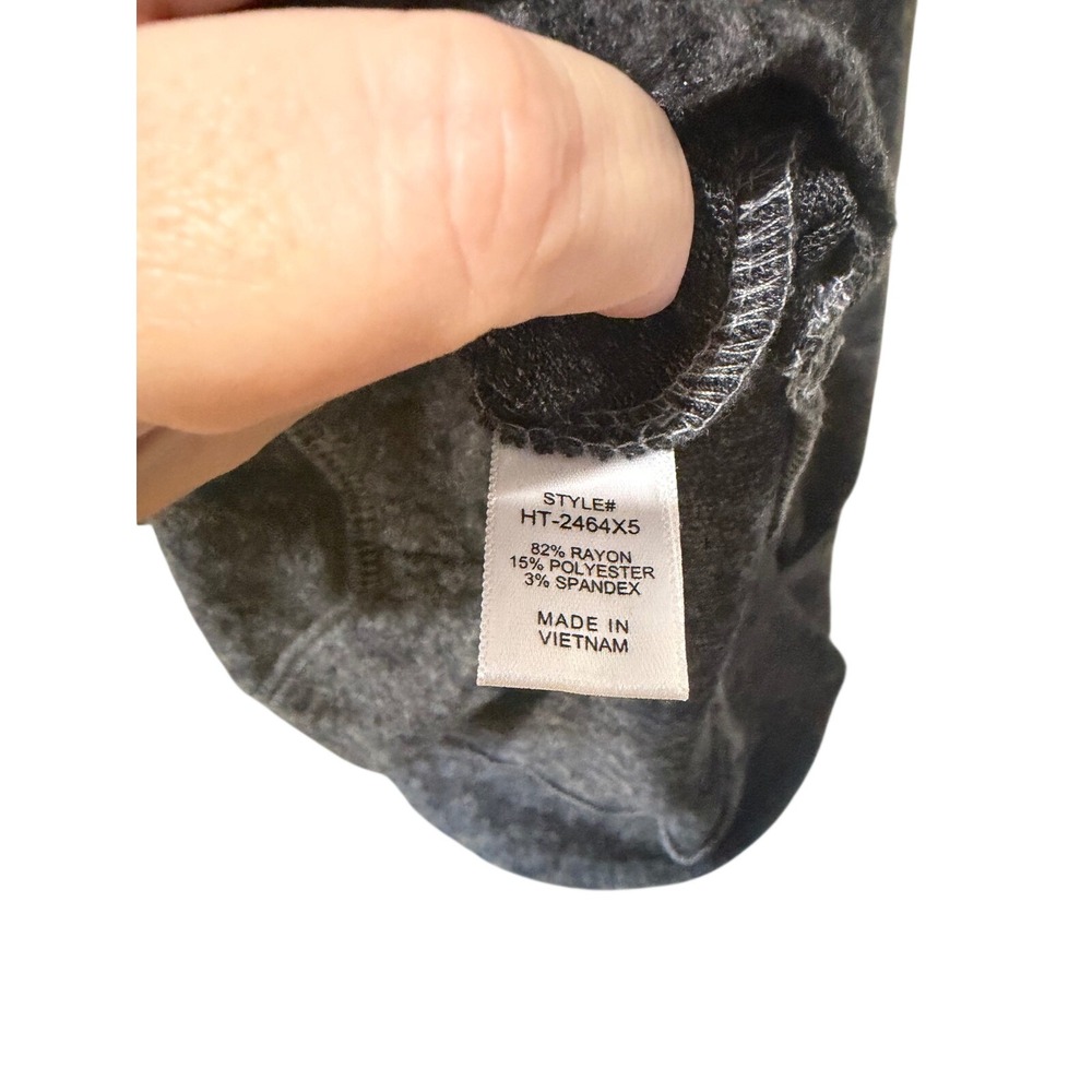 Charcoal Gray Womens Zenana Brushed Melange Hacci Pullover Top 1x/2x - Picture 5 of 6